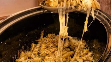 Pesto and mozzarella shredded chicken pasta