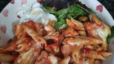 fajita chicken pasta bake