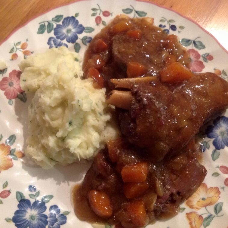 Slow Cooked French Onion Lamb Shanks