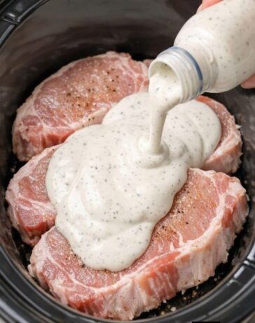 Crockpot Creamy Pork Chops (3 Ingredients)