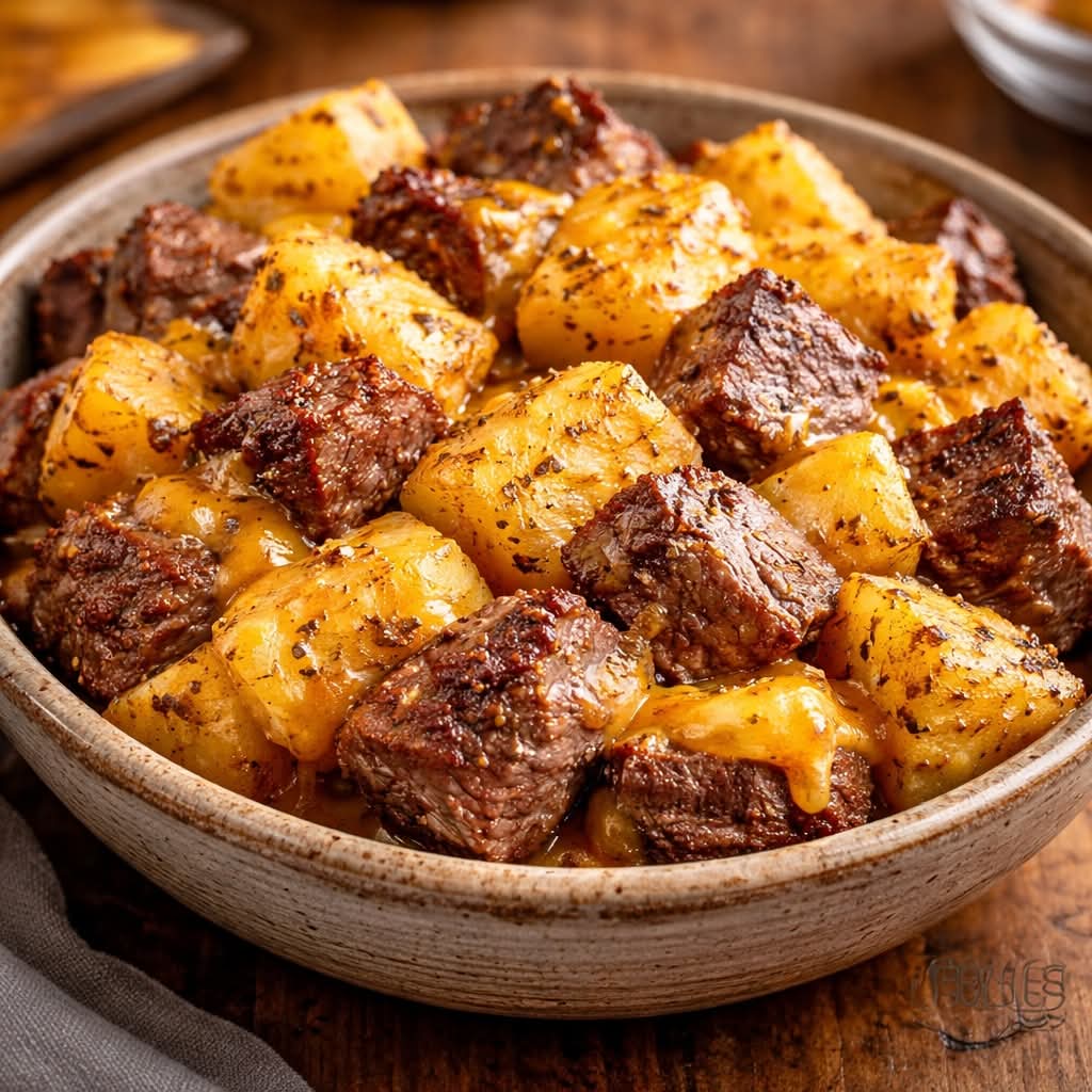 Loaded Steak and Potato Bake