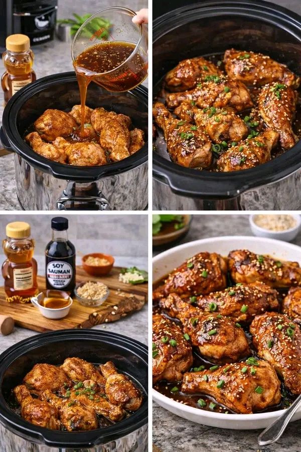 Honey Garlic Crockpot Chicken