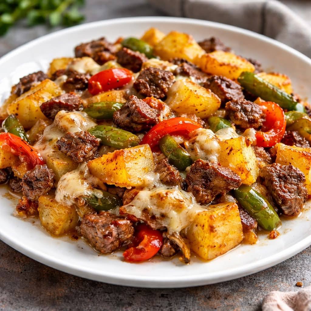  Philly Cheesesteak Potato Casserole