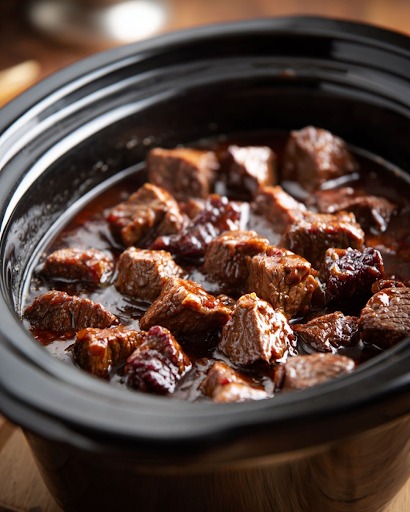 4-Ingredient Slow Cooker Beef Tips and Gravy (using Cubed Sirloin)
