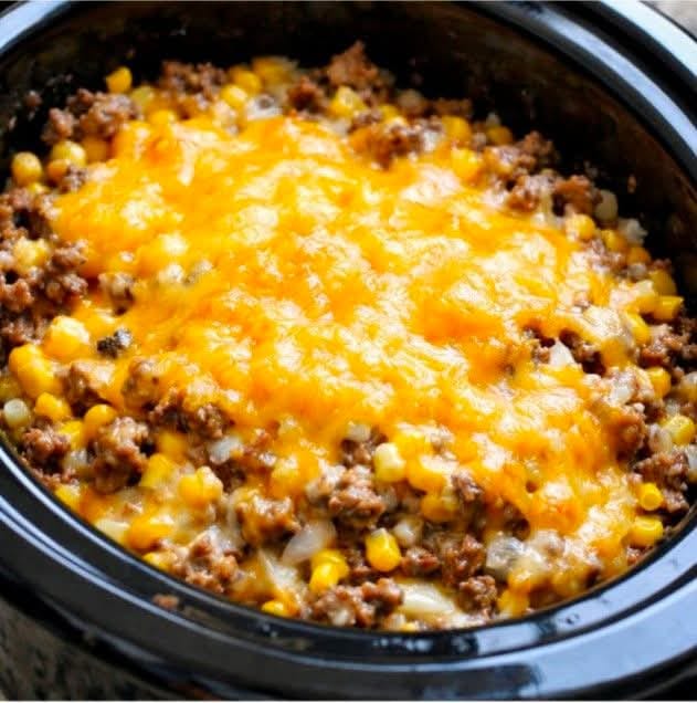 Amish Beef and Corn Casserole Slow Cooker