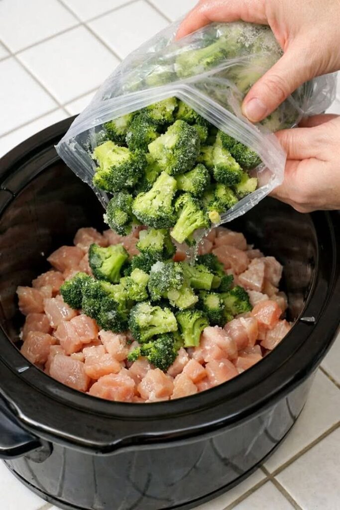 Amish Broccoli Chicken Noodle In Slow Cooker