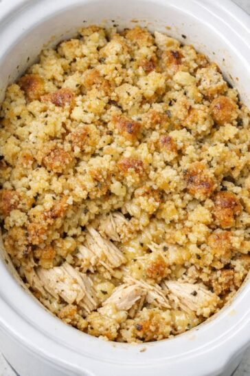 Amish Chicken and Stuffing Slow Cooker 4 Ingredients