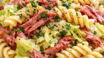 Amish Corned Beef Cabbage Pasta in the Slow Cooker