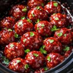 Amish Cranberry Meatballs Slow Cooker with 3 Ingredients