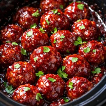 Amish Cranberry Meatballs Slow Cooker with 3 Ingredients
