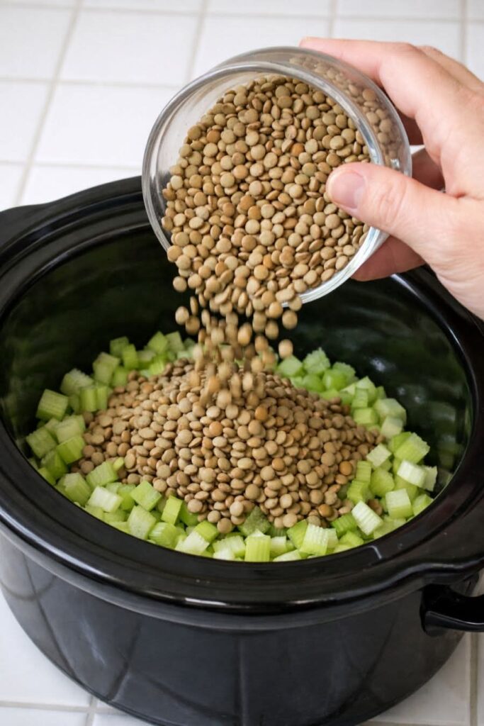 Amish Lentil Soup (5 Ingredients) In Slow Cooker