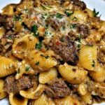 Andrea Mullen Rohrbaugh Creamy Cheesy Beef Pasta Shells