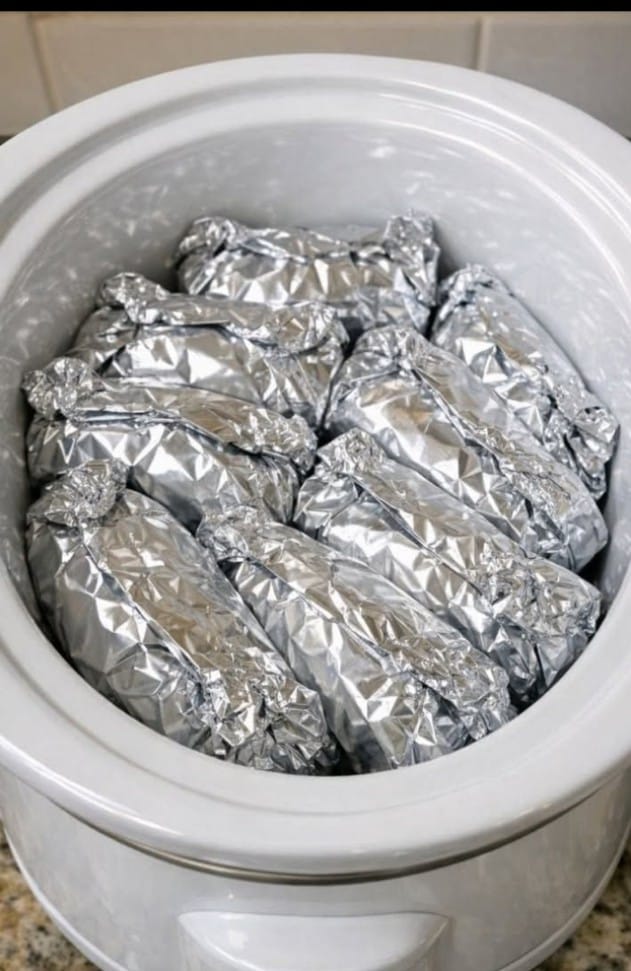 Apples Baked in Foil in the Slow Cooker