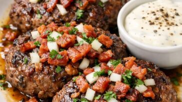 Bacon Ranch Burger Steaks Slow Cooker
