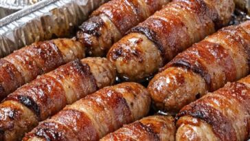 Bacon Wrapped Bangers in the Slow Cooker 4 Ingredients