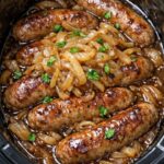 Bangers and Onions In Slow Cooker 4 Ingredients