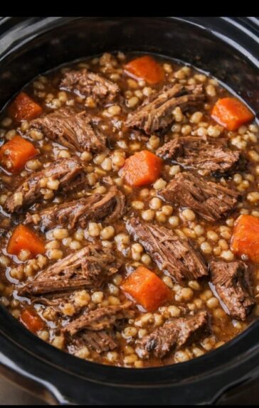 Beef and Barley Stew in the Slow Cooker – 4 Ingredients