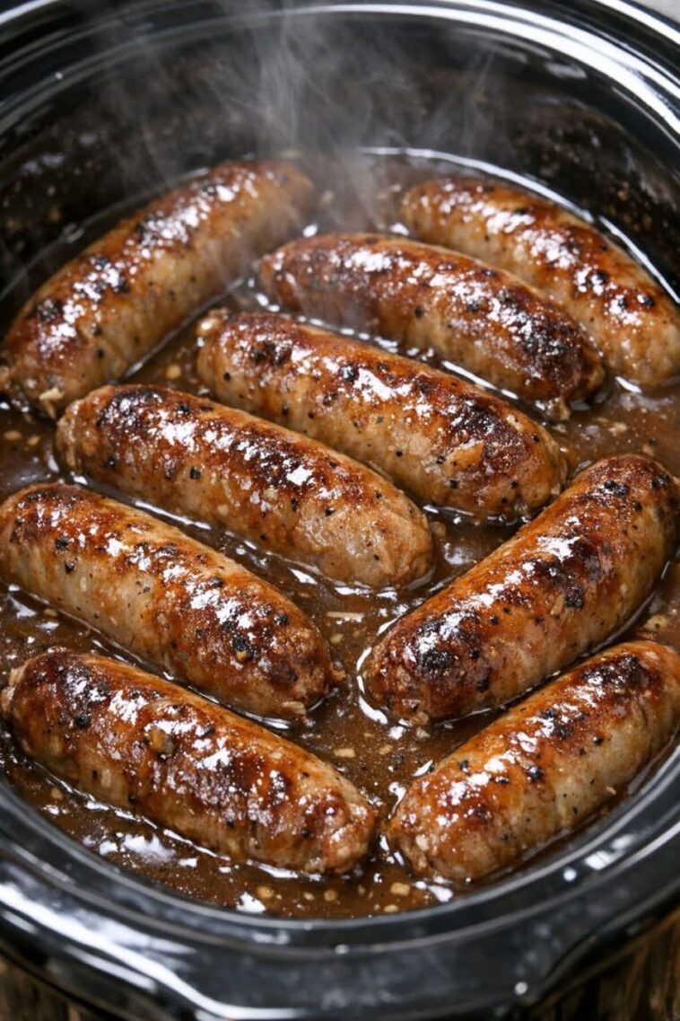 Brown Gravy Bangers Slow Cooker 4 Ing