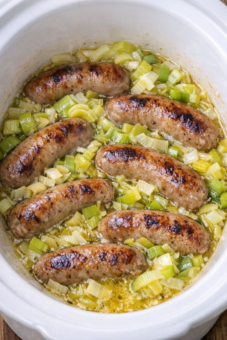 Buttered Leek Sausages In Slow Cooker : Dublin Dream