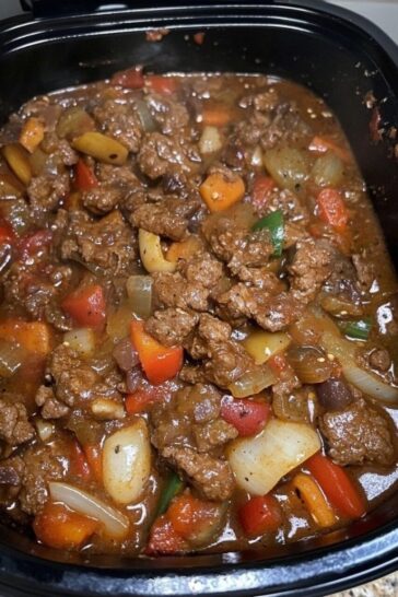 CROCK POT PEPPER STEAK