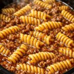Cheeseburger Cavatappi Slow Cooker 5 Ingredients