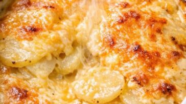 Cheesy Scalloped Potatoes In Slow Cooker 4-Ingredient