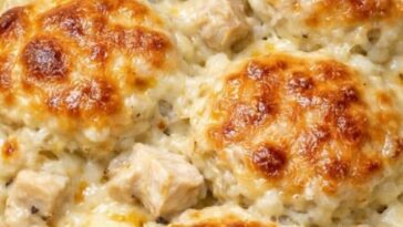 Chicken Alfredo Biscuit Casserole