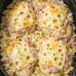 Chicken Cordon Bleu Bowtie Pasta In Slow Cooker
