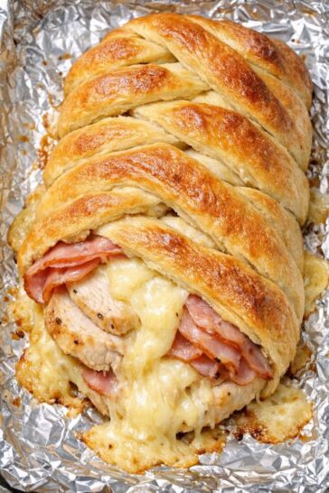 Chicken Cordon Bleu Crescent Braid