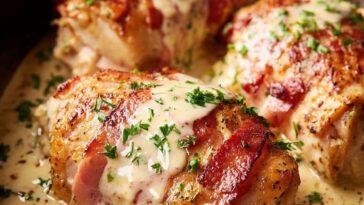 Chicken Cordon Bleu Bowtie Pasta In Slow Cooker