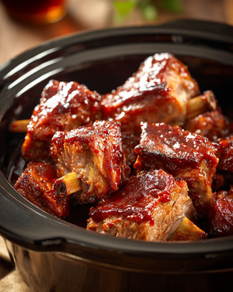 Country-Style Boneless Pork Ribs Slow Cooker 4- Ingredient