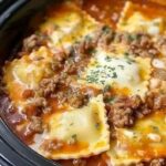 Crockpot Ravioli Lasagna