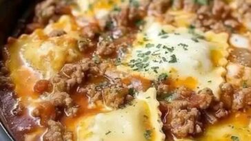 Crockpot Ravioli Lasagna