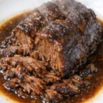 Dark Beef Roast In Slow Cooker 3 ingredients