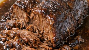 Dark Beef Roast In Slow Cooker 3 ingredients