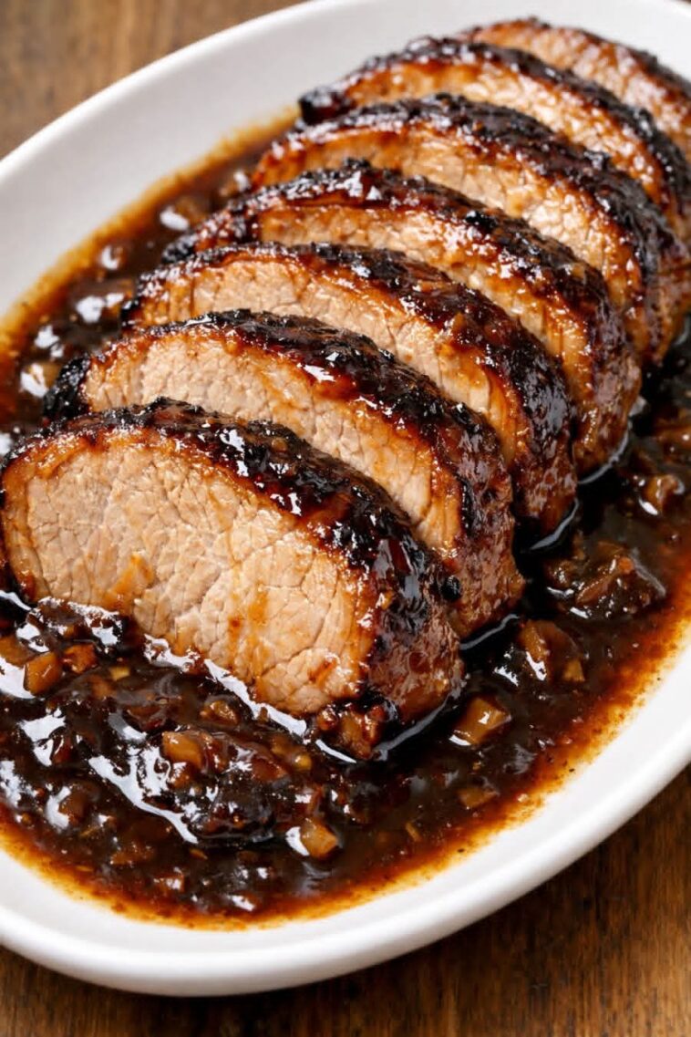Dark Stout Pork Loin in the Slow Cooker
