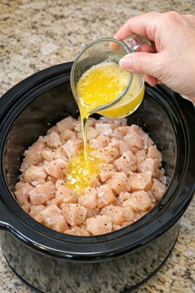 Garlic Butter Chicken Noodles Slow Cooker