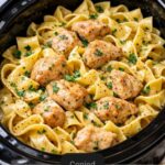 Garlic Butter Chicken Noodles Slow Cooker