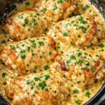 Golden Cream Chicken Thighs In Slow Cooker