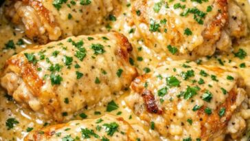 Golden Cream Chicken Thighs In Slow Cooker