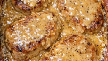 Gravy Pork Chops in the slow cooker 3-Ingredient