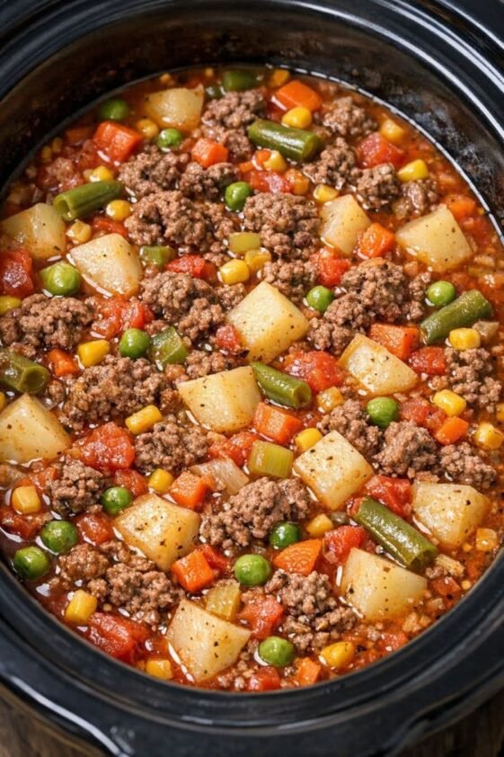Ground Beef Vegetable Soup - Slow Cooker Tip
