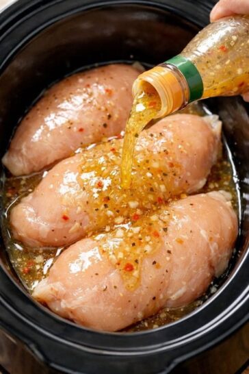Slow Cooker Italian Chicken 3- Ingredient Recipe