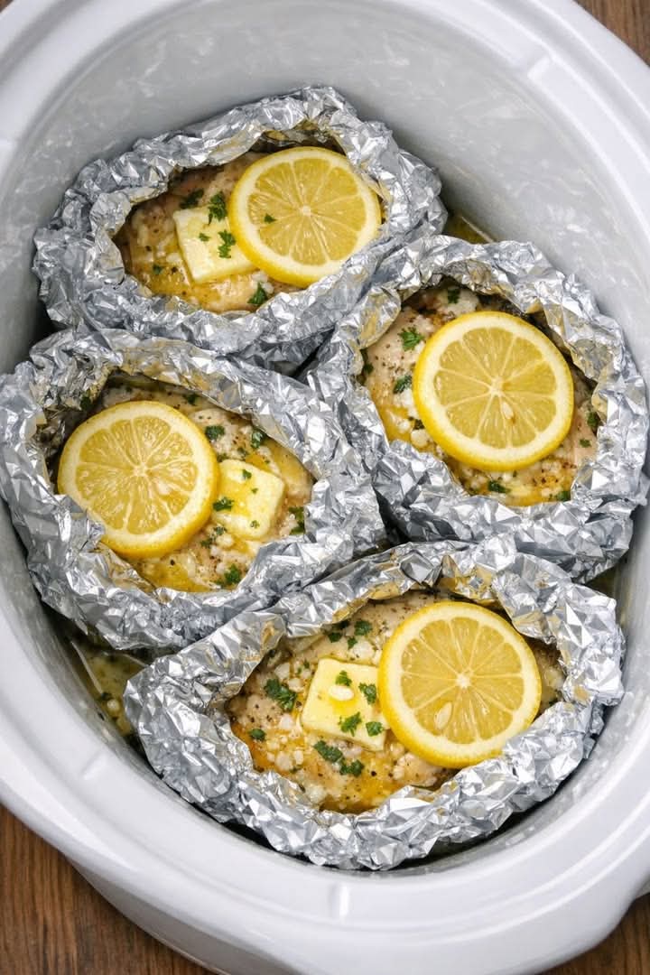 Lemon Garlic Chicken Packets