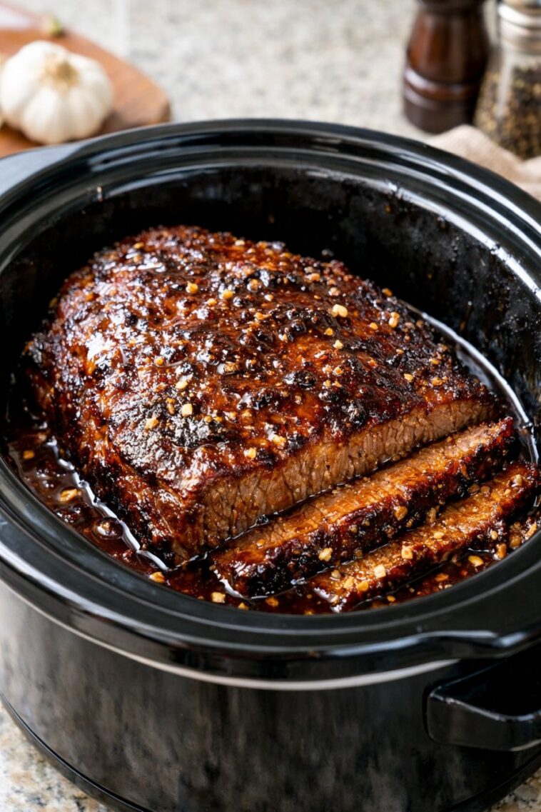 Maple Brown Sugar Beef Brisket Slow Cooker