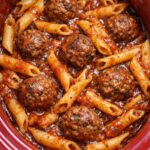 Meatball Penne in the Slow Cooker 3 Ingredient