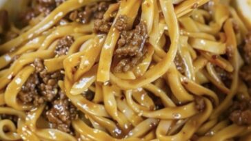 Mongolian Ground Beef Noodles