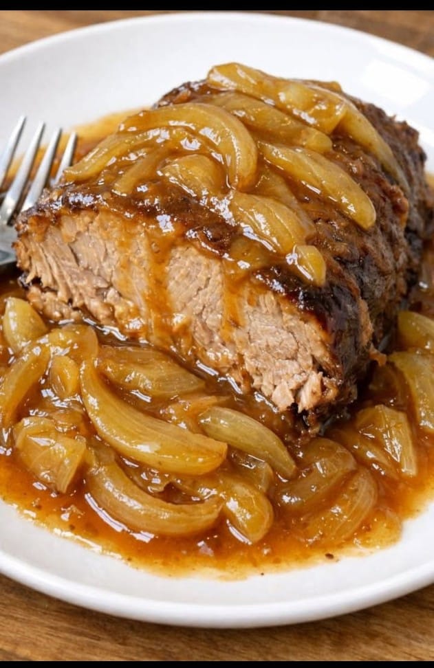 Onion Gravy (Pork Roast) 4 Ingredients Amish Slow Cooker