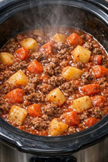 Slow Cooker Poor Man Stew 5 Ingredients
