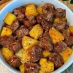 Potatoes and Garlic Butter Steak Bites in Air Fryer